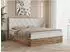 MKS Veneto Boxspringbett 140x200, zwei Bettkästen, Kunstleder weiß, Eiche-Wotan Rahmen