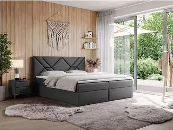 MKS Meble Neomi Boxspringbett 120x200 Kunstleder dunkelgrau H3 (800000790638)