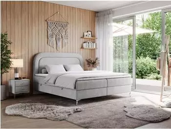 MKS Meble EIRA Boxspringbett 140x200cm, Stauraum, hellgrau (800000689775)