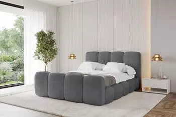 ALTDECOR Kala-Z Polsterbett mit Bettkasten und Lattenrost, 180x200cm, dunkelgrau (800001356753)