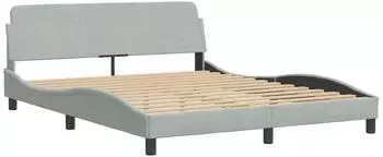 vidaXL Bettgestell Dover hellgrau 152x203cm, Samt (373291)