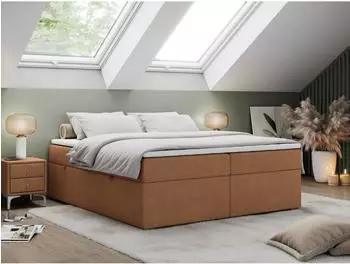 MKS BESS Boxspringbett mit Bettkasten, orange, 180x200cm, H4 (800000649233)