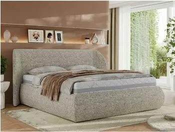 MKS Caela Classic Polsterbett mit Bettkasten & Lattenrost, beige, 180x200cm