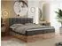MKS Albero 1 Boxspringbett mit Bettkasten, Kunstleder dunkelgrau, Eiche Wotan (Albero-1)