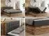 MKS Albero 1 Boxspringbett mit Bettkasten, Kunstleder dunkelgrau, Eiche Wotan (Albero-1)