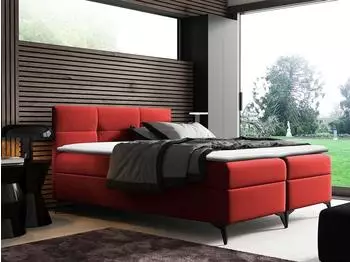 Mirjan24 Figaro Boxspringbett Polsterbett mit zwei Bettk&auml;sten, 200x200cm (Soft 010)