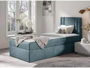 Mirjan24 Carmen Mini Boxspringbett mit Bettkasten und Topper, 90x200cm (Kameleon 72)