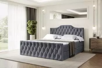 ALTDECOR Vila-1-Z Boxspringbett mit Fu&szlig;teil, H4, dunkelgrau, 120x200cm (800001767889)