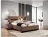 Fun Möbel Hamilton Polsterbett Doppelbett, Stoff Magic Velvet, braun, 140x200cm