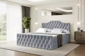 ALTDECOR Vila-1-Z Boxspringbett mit Fu&szlig;teil, H3, grau, 120x200cm (800001767875)