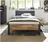 Begabino Bettgestell "Dallas Bett, Jugendbett mit gepolstertem Kopfteil"...