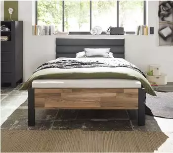 Harper BRAGA Polsterbett Lederlook grau, 120x200cm (LF 120x200)