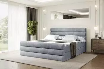 ALTDECOR Celestia-Z Boxspringbett mit Fu&szlig;teil, 160x200cm, H4, grau (800001766027)