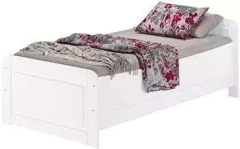 Erst-Holz Seniorenbett Extra Hoch, Kiefer massiv weiß, 100x200cm (V-60.42W-10)