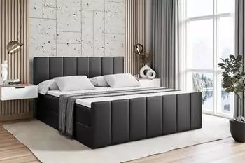 ALTDECOR MOETI-Z Boxspringbett 200x200cm H3 Kunstleder schwarz (800001766356)