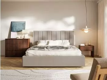 Selsey Togents Polsterbett 160x200cm, Chenillebezug, braun