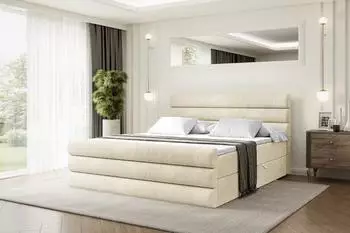 ALTDECOR Celestia-Z Boxspringbett mit Fußteil, Topper, beige, 200x200cm (800001766068)