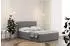 Kaiser Möbel Bali Boxspringbett mit Bettkasten, Velvet grau, H3, 200x200cm