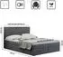 Kaiser Möbel Bali Boxspringbett mit Bettkasten, Velvet grau, H3, 200x200cm
