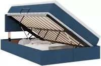 vidaXL Aufbewahrungsbett mit Matratze Blau 120 x 190 cm Holzwerkstoff