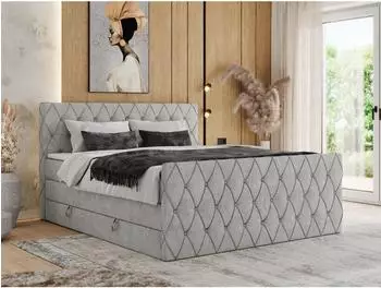 MKS Meble Miren King Duo Boxspringbett 180x200cm hellgrau, H4