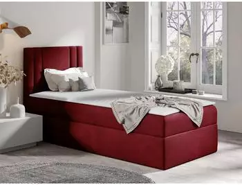 Mirjan24 Carmen Mini Boxspringbett Einzelbett mit Bettkasten und Topper, 80x200cm (Kameleon 59)