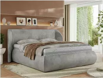 MKS Meble CAELA Classic Polsterbett mit Bettkasten & Lattenrost, hellgrau (800001265177)