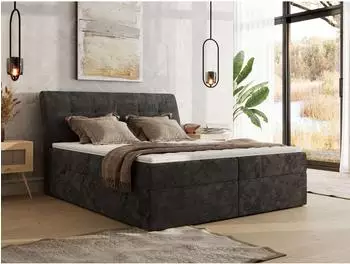 MKS DAGOS Boxspringbett 160x200cm, Bettkasten, Chenille dunkelgrau (800001452359)