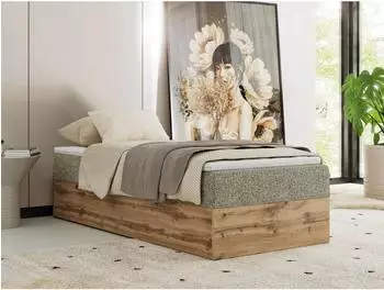 MKS Meble Wood Zero Boxspringbett 90x200 ohne Kopfteil, grau, H4 (800001438800)