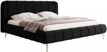 Mirjan24 Slim XI Polsterbett mit Bettkasten, 180x200cm, schwarz (Slim XI)
