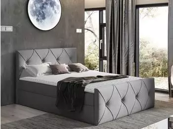 Mirjan24 Crystal Lux Boxspringbett mit Bettkasten, 140x200cm (Mono 244)