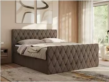 MKS Meble Miren Duo Boxspringbett 200x200cm mit Bettkasten, braun (H4)