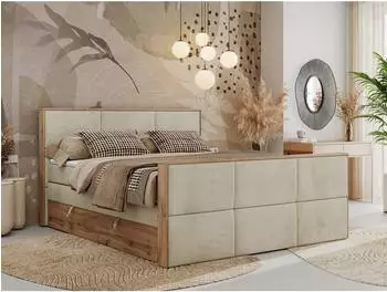 MKS Albero 2 King DUO Boxspringbett 200x200cm Velvet beige H3 (800000939242)