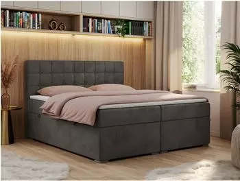 MKS Meble Carmen Boxspringbett 160x200cm, gestepptes Kopfteil, 2 Bettk&auml;sten
