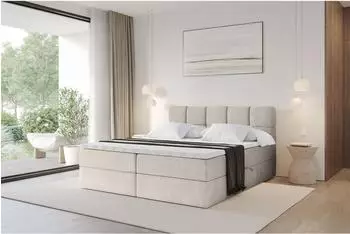 ALTDECOR FAMA Boxspringbett mit Topper, H3-Matratze, beige, 200x200cm