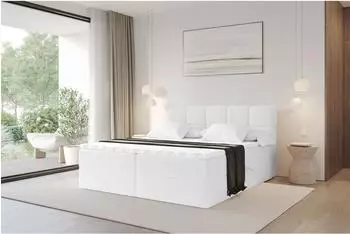 ALTDECOR FAMA Boxspringbett mit Topper, H4-Matratze, 200x200cm, wei&szlig;