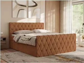 MKS Meble Miren Duo Boxspringbett 140x200 mit zwei Bettkästen, gestepptes Kopfteil (Miren Duo)