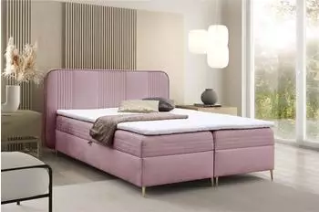 Fun Möbel Alize Boxspringbett 140x200cm, Stoff Fresh, altrosa