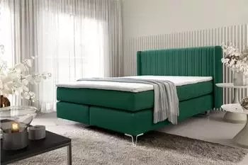 Fun M&ouml;bel AGNUS Boxspringbett 120x200cm, Stoff Salvador, flaschengr&uuml;n