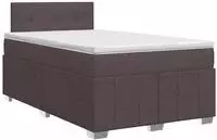 vidaXL Boxspringbett mit Matratze Dunkelbraun 120 x 200 cm Stoff