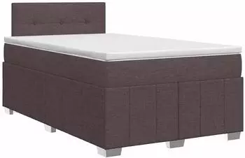 vidaXL Boxspringbett mit Matratze, Stoff, dunkelbraun, 120x200cm (3451188)