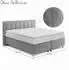Home Collective Boxspringbett Microvelours grau, 180x200cm, Kaltschaum H3