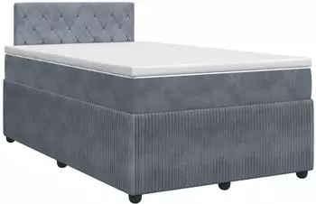 vidaXL Boxspringbett mit Matratze 120x200cm, dunkelgrau, Samt (3451650)