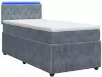 vidaXL Boxspringbett mit Matratze Dunkelgrau 80 x 200 cm Samt