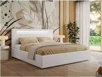 MKS Gold 5 Classic Polsterbett 180x200cm, weiß Kunstleder, Multipocket-Matratze (800001299336)