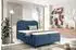 Fun Möbel BLAIR Boxspringbett 140x220cm, Bouclé-Stoff, blau