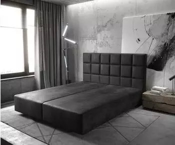 DeLife Dream-Fine Boxspringgestell Mikrofaser anthrazit Vintage 180x200cm
