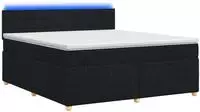 vidaXL Boxspringbett mit Matratze Schwarz 160 x 200 cm Stoff