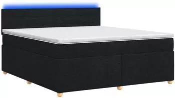 vidaXL Boxspringbett mit Matratze, Stoff, schwarz, 160x200cm (3452452)