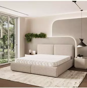 Masseno Feluro Polsterbett 140x200cm mit Bettk&auml;sten, beige (800001224242)